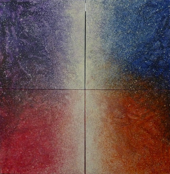 "Nascita" - Acrylic on 4 canvas, 400 x 400 cm - Private Collection